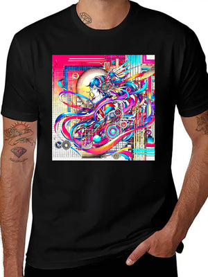 "Cyberpunk Anime Vibes" Lightweight Cotton T-Shirt – Daily Comfort Graphic Shirt